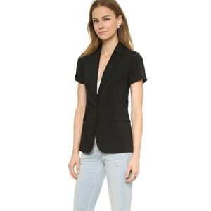 Reuve Black short Sleeve Button Front Black Blazer